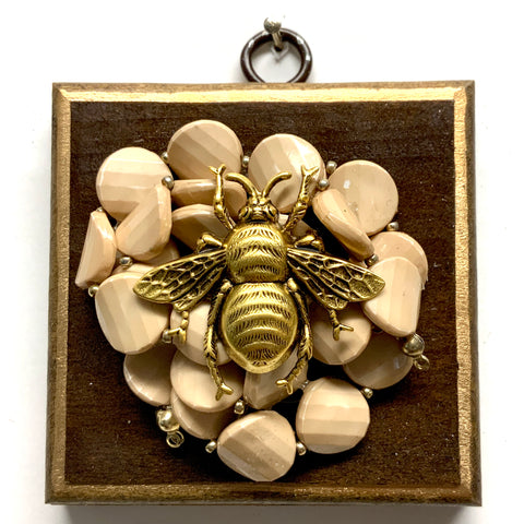 Wooden Frame with Grande Bee on Necklace (3.25
