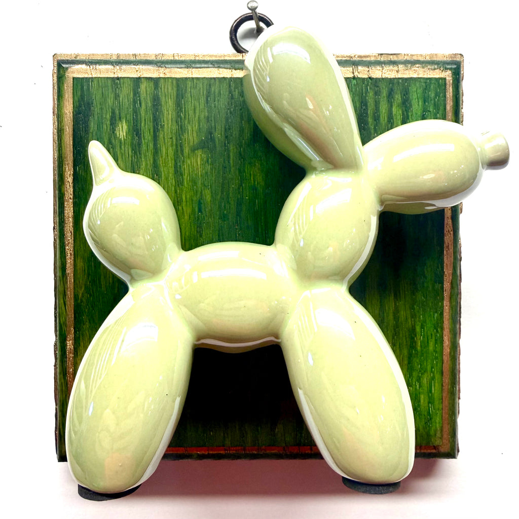 Green Waxed Frame with Balloon Dog (5