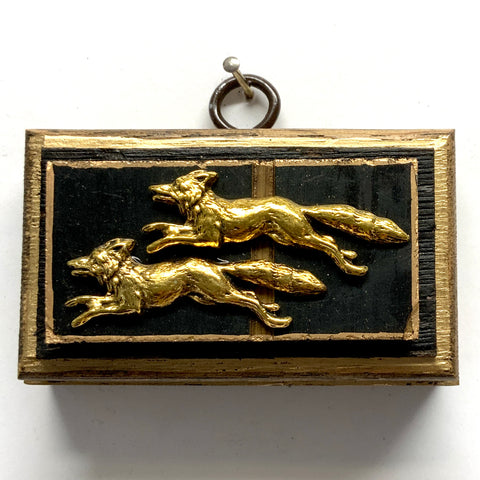 Bourbon Barrel Frame with Foxes on Coromandel (3.25