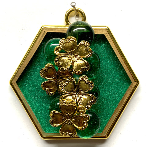 Acrylic Frame with Clovers on Glass Beads / Slight Imperfections (6