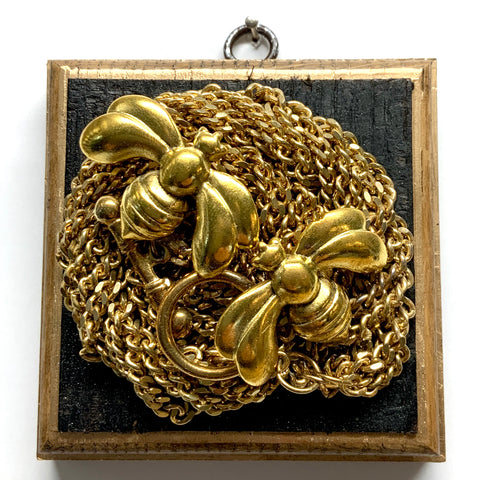 Bourbon Barrel Frame with Deco Bees on Necklace (4