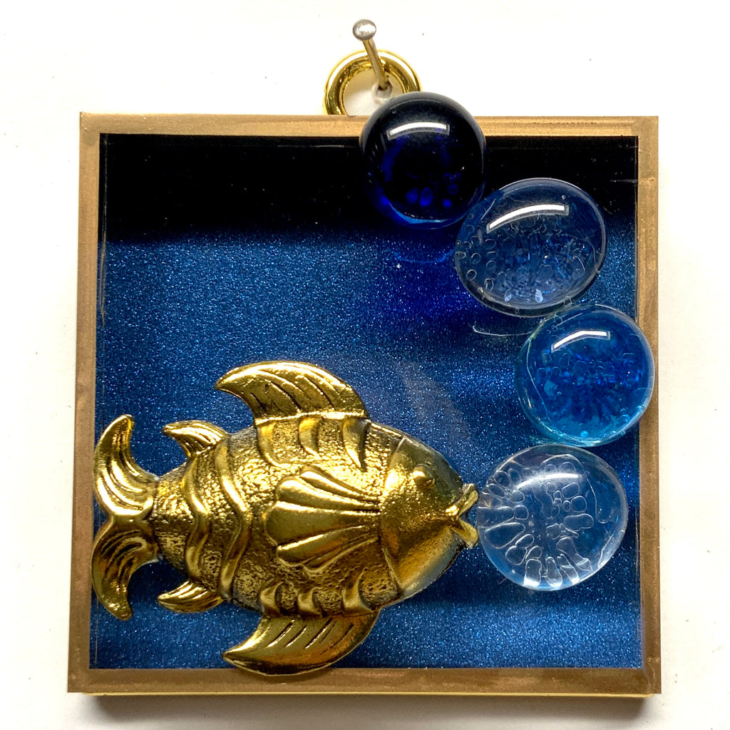 Acrylic Frame with Fish and Glass Beads / Slight Imperfections (3