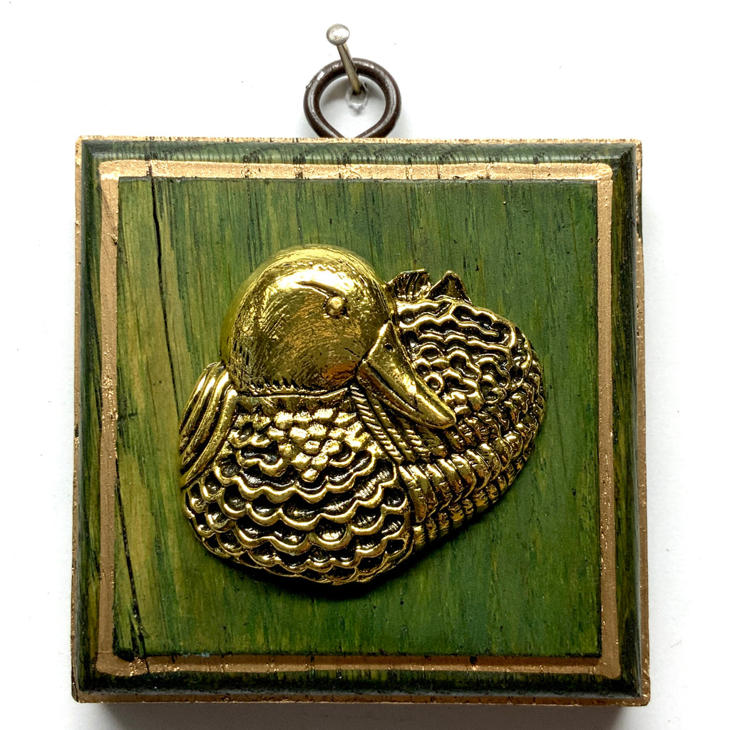 Green Waxed Frame with Duck (3.25