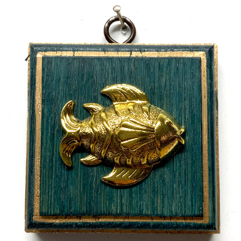 Blue Waxed Frame with Fish (3.25
