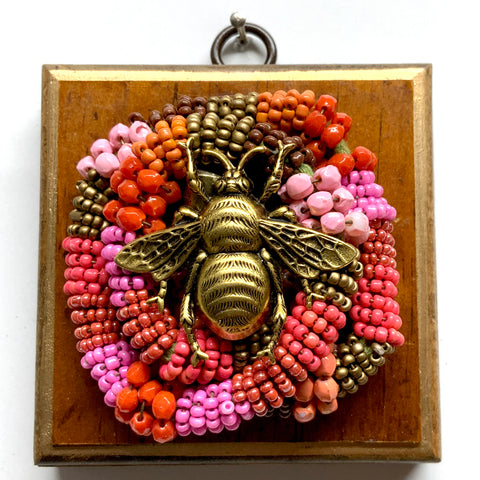 Wooden Frame with Grande Bee on Beads (3.25