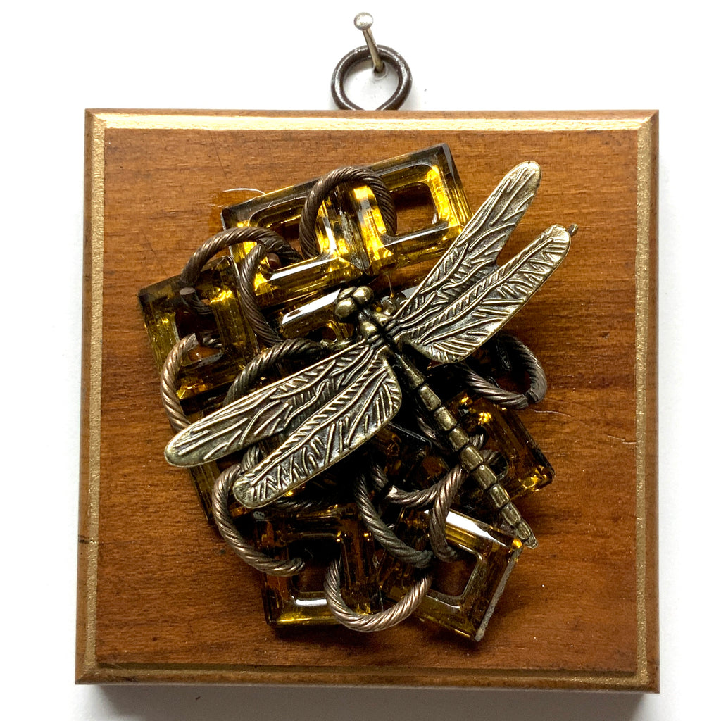 Wooden Frame with Dragonfly on Necklace (4