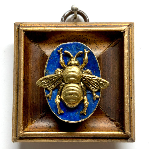 Gilt Frame with Grande Bee on Lapis (2.25