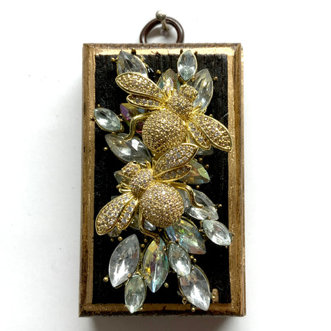 Bourbon Barrel Frame with Sparkle Bees on Brooch (2