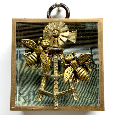 Acrylic Frame with Napoleonic Bees on Brooch / Slight Imperfections (2