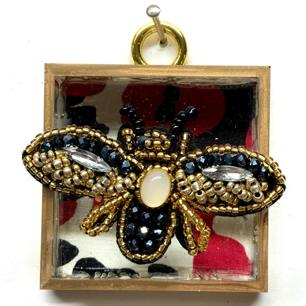 Acrylic Frame with Beaded Bee / Slight Imperfections (2