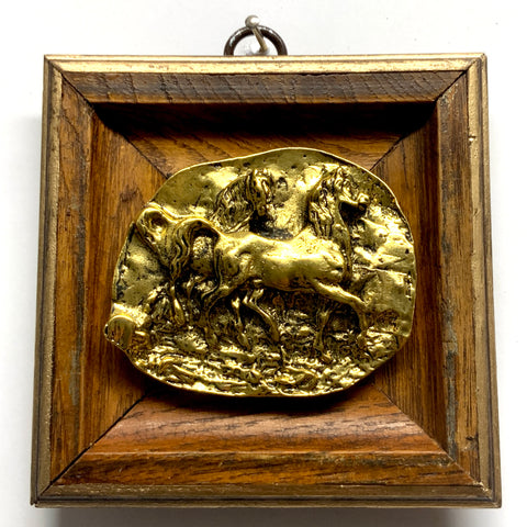 Wooden Frame with Horses (4