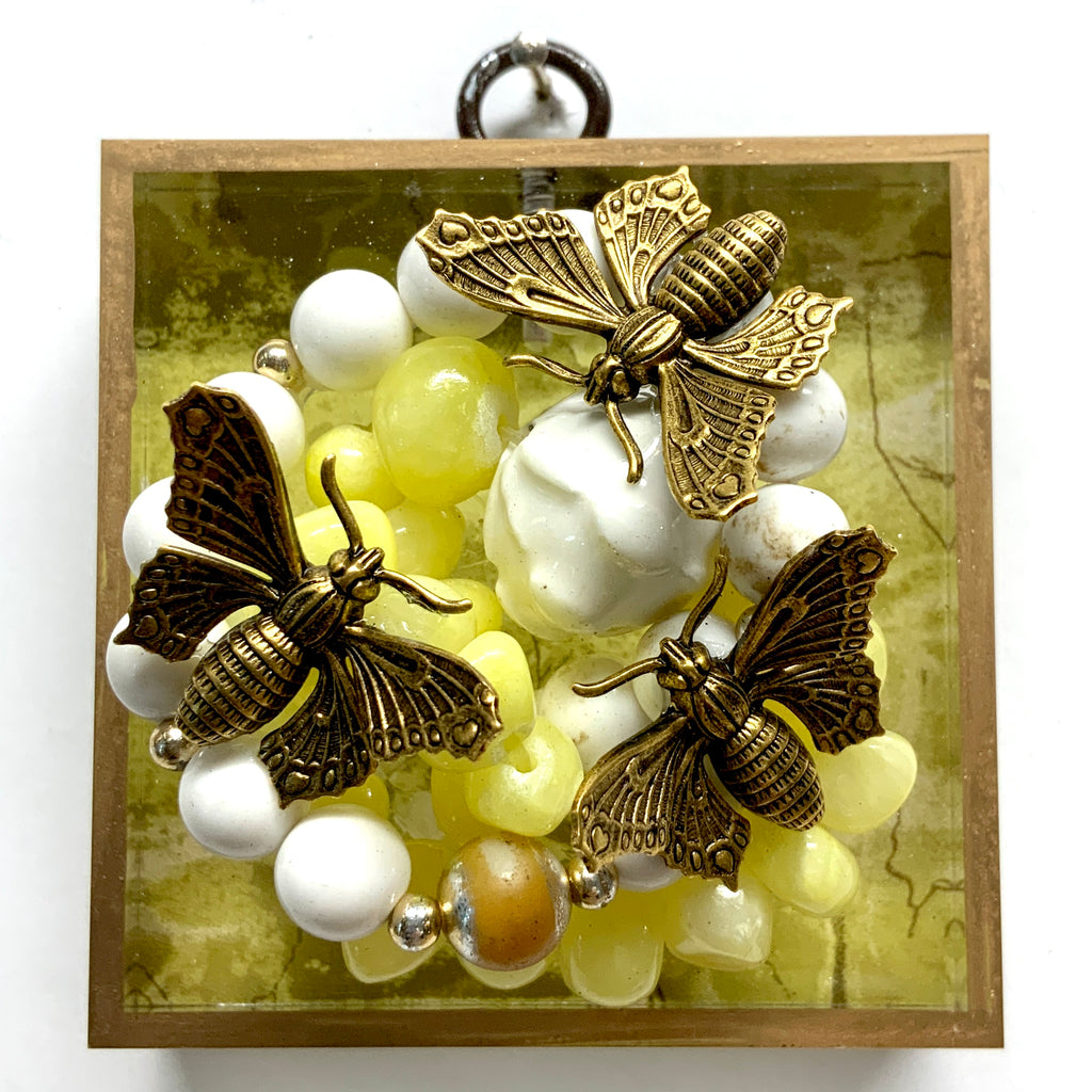 Acrylic Frame with Butterflies on Necklace / Slight Imperfections (3