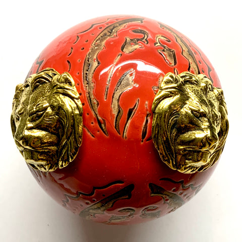 Ceramic Ball Frame with Lions / Slight Imperfections (3
