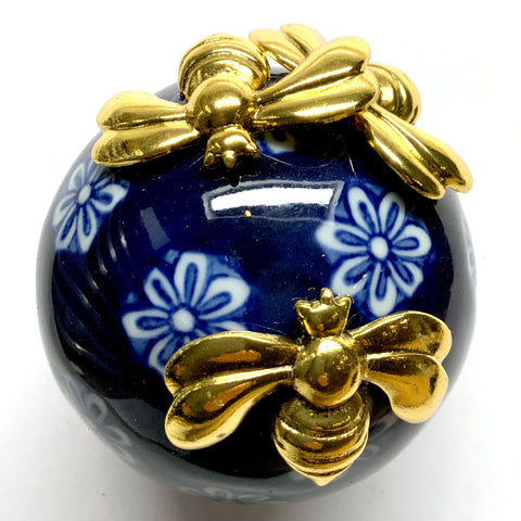 Ceramic Ball Frame with Deco Bees / Slight Imperfections (3