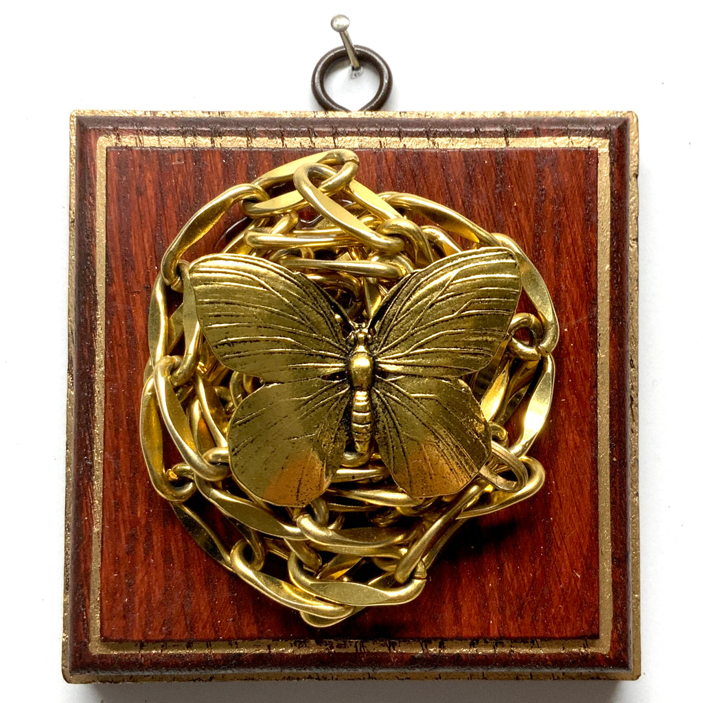 Red Waxed Frame with Butterfly on Necklace (4