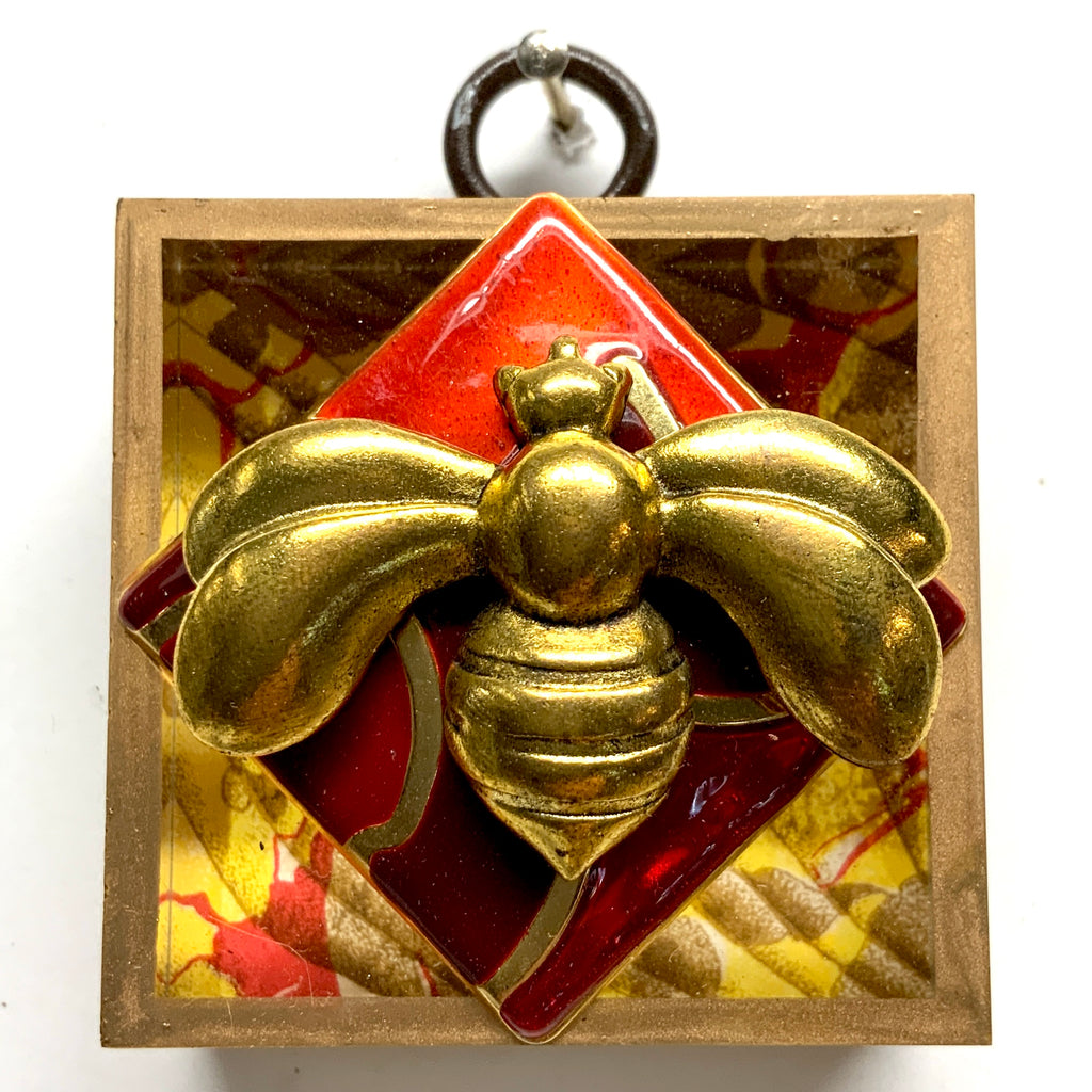 Acrylic Frame with Deco Bee on Brooch / Slight Imperfections (2