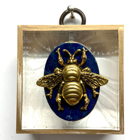 Acrylic Frame with Grande Bee and Lapis on Handmade Paper / Slight Imperfections (2