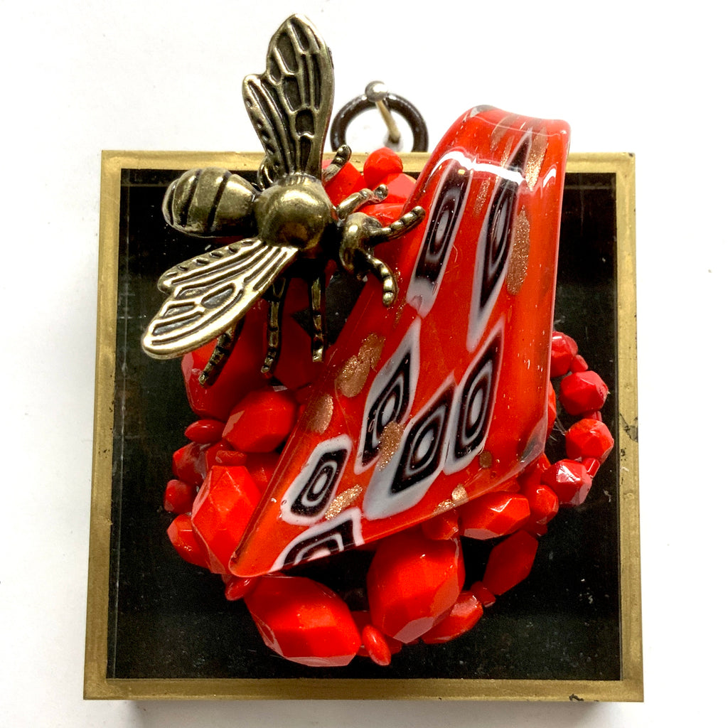 Acrylic Frame with Bee on Necklace / Slight Imperfections (3