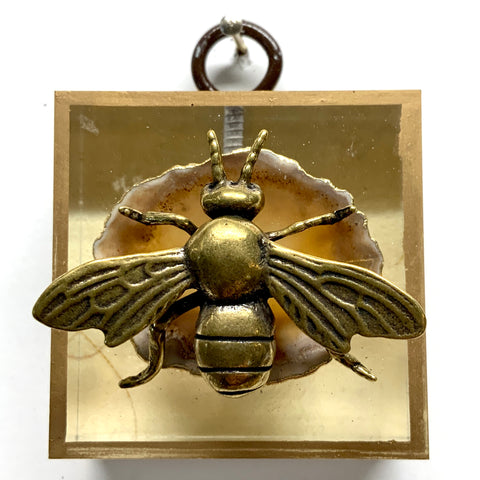 Acrylic Frame with Bee on Agate / Slight Imperfections (2
