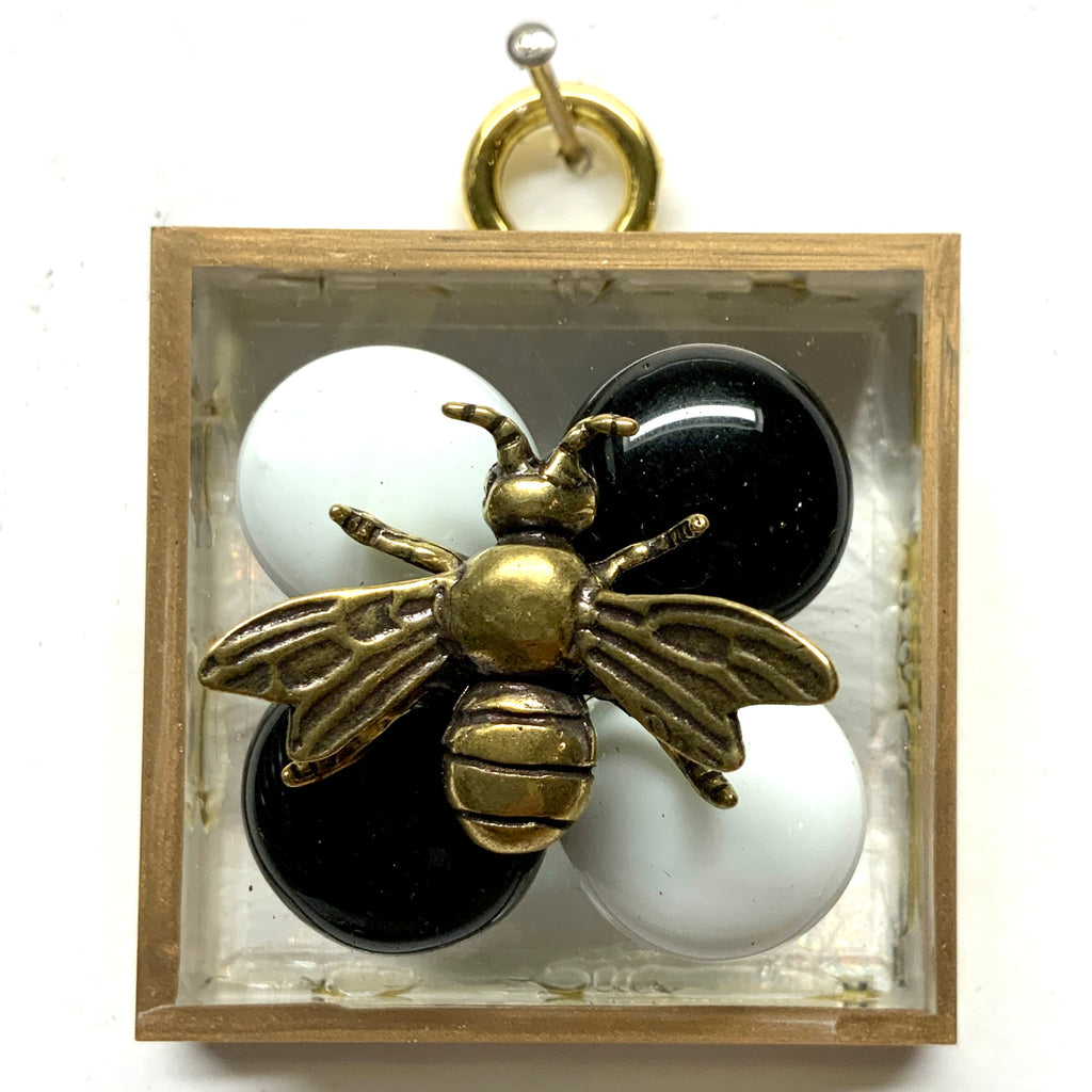 Acrylic Frame with Bee on Glass Beads / Slight Imperfections (2