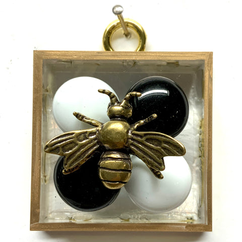 Acrylic Frame with Bee on Glass Beads / Slight Imperfections (2