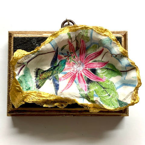 Bourbon Barrel Frame with Hummingbird Oyster Shell (4.5