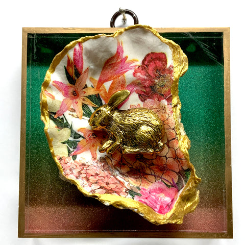 Acrylic Frame with Bunny on Oyster Shell / Slight Imperfections (4
