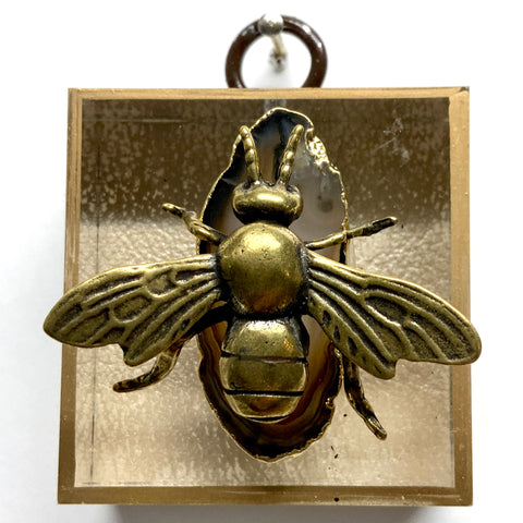 Acrylic Frame with Bee on Agate / Slight Imperfections (2