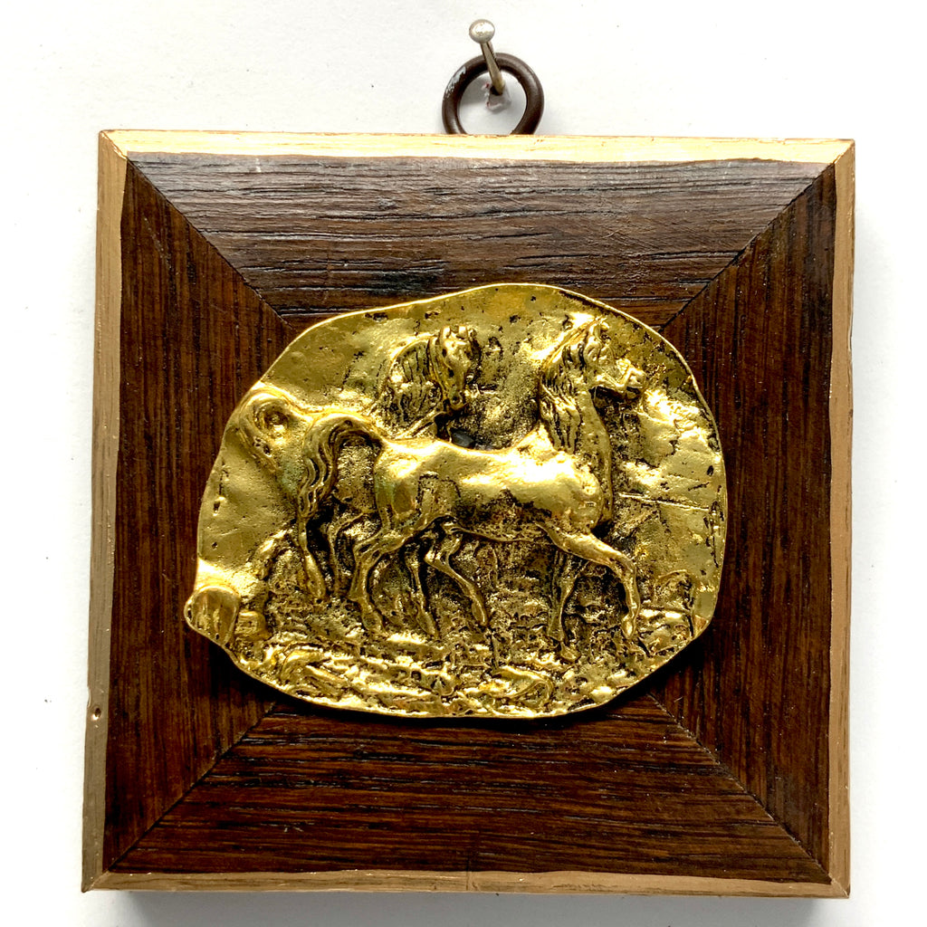 Wooden Frame with Horses (4