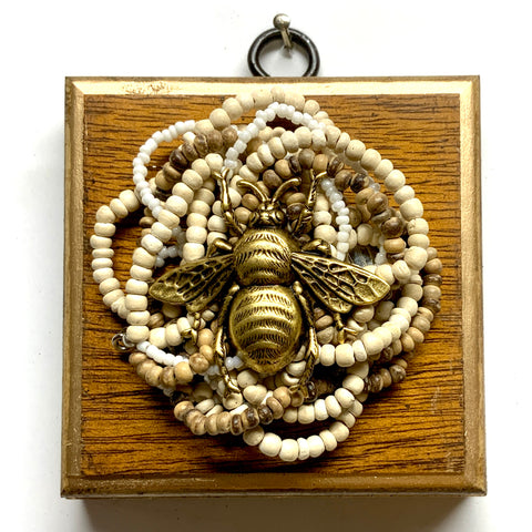 Wooden Frame with Grande Bee on Necklace (3.25