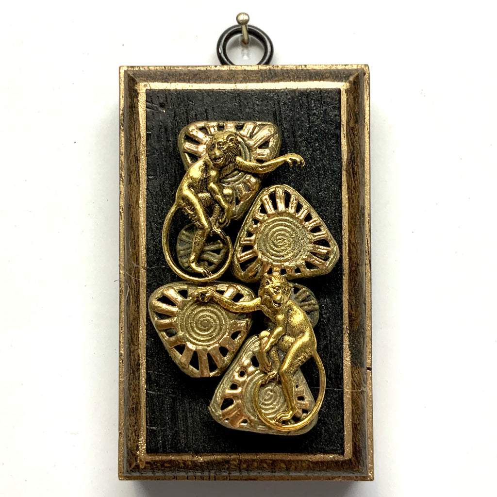 Bourbon Barrel Frame with Monkeys on Beads (2.25” wide)