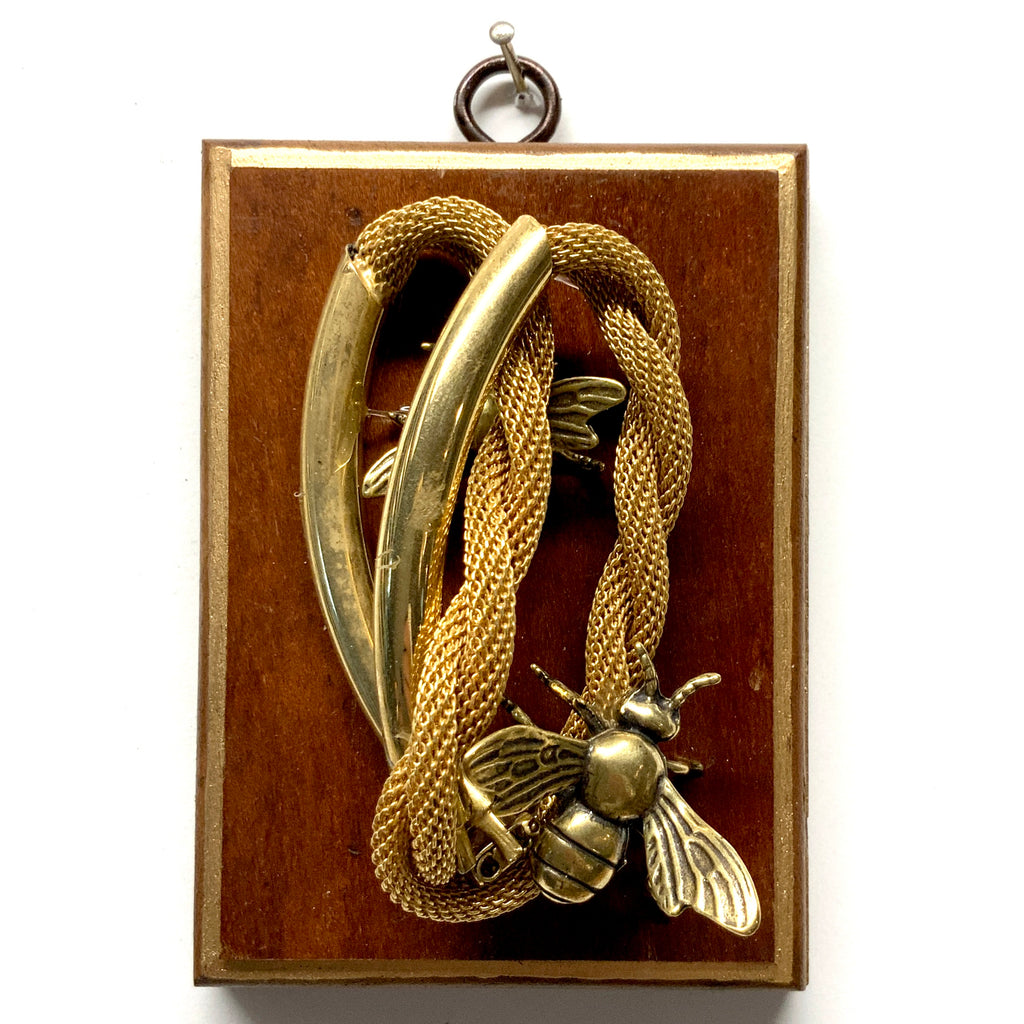 Wooden Frame with Bee on Necklace (3.25