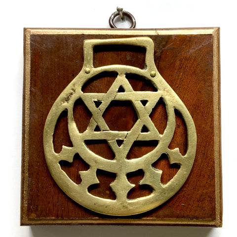 Wooden Frame with Horse Brass (4