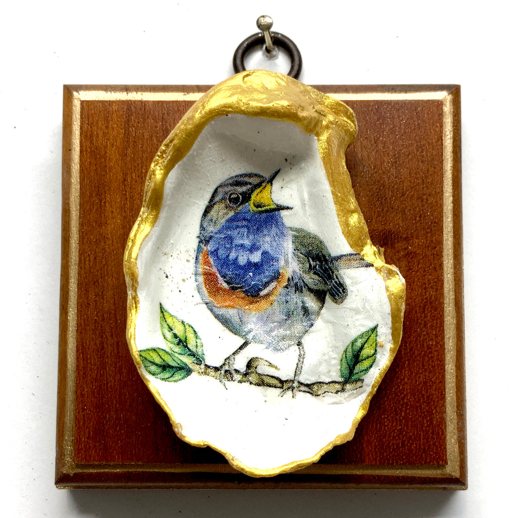 Wooden Frame with Bird Oyster Shell (3.25