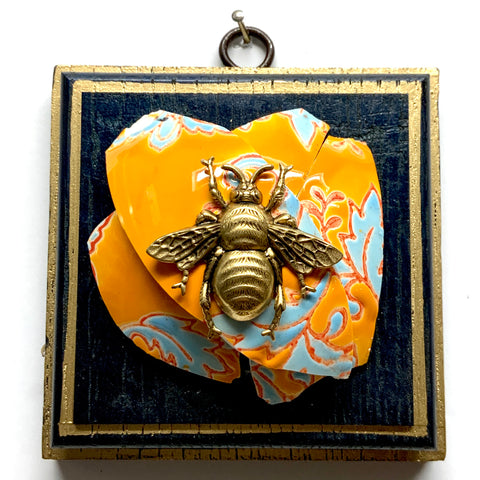 Painted Frame with Grande Bee on Ceramic Ball Pieces (4