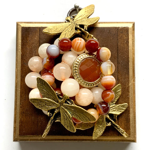 Wooden Frame with Dragonflies on Necklace (3.25