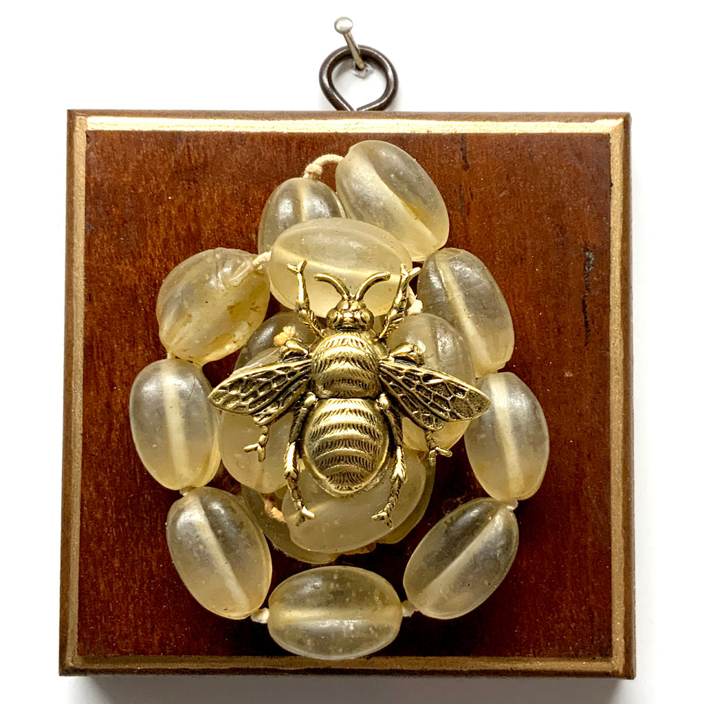Wooden Frame with Grande Bee on Necklace (4