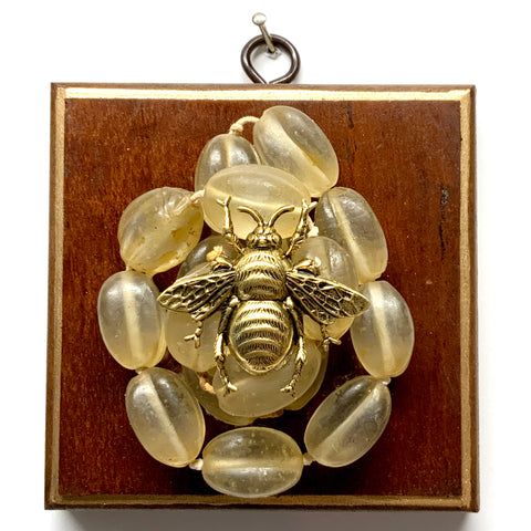 Wooden Frame with Grande Bee on Necklace (4