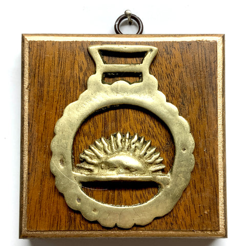 Wooden Frame with Horse Brass (4