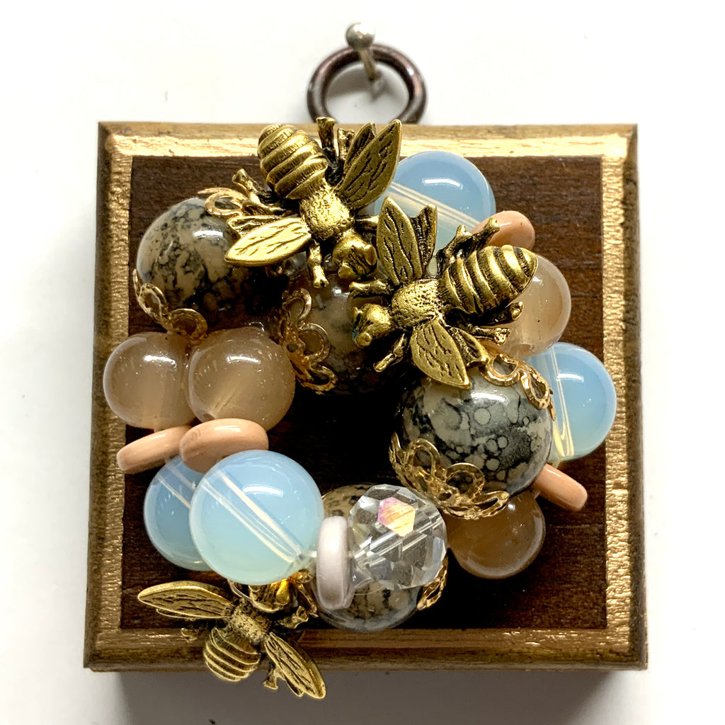Wooden Frame with Napoleonic Bees on Beads (2.5