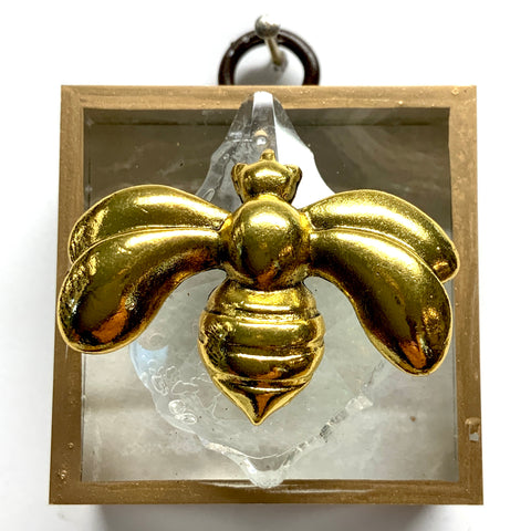 Acrylic Frame with Deco Bee on Crystal / Slight Imperfections (2