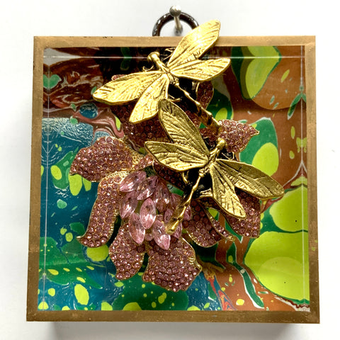 Acrylic Frame with Dragonflies on Brooch / Slight Imperfections (3