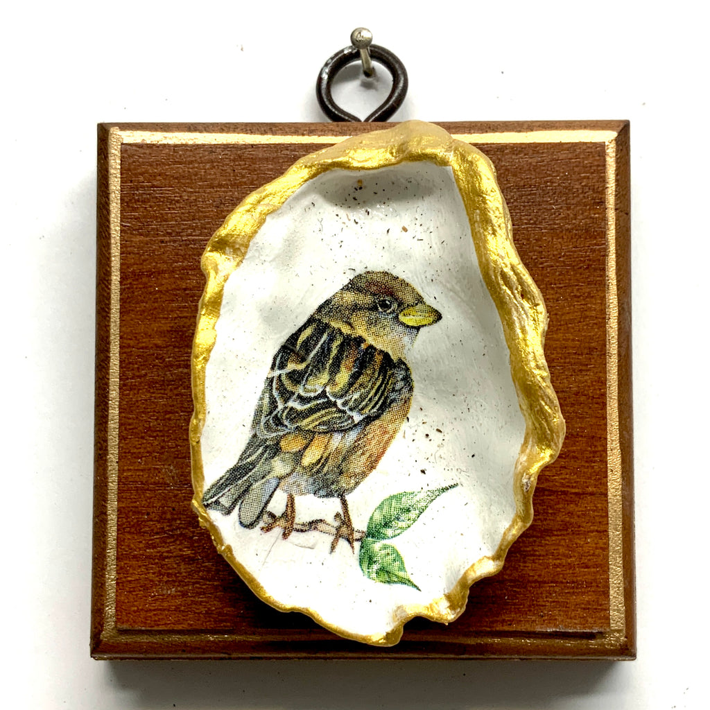 Wooden Frame with Bird Oyster Shell (3.25