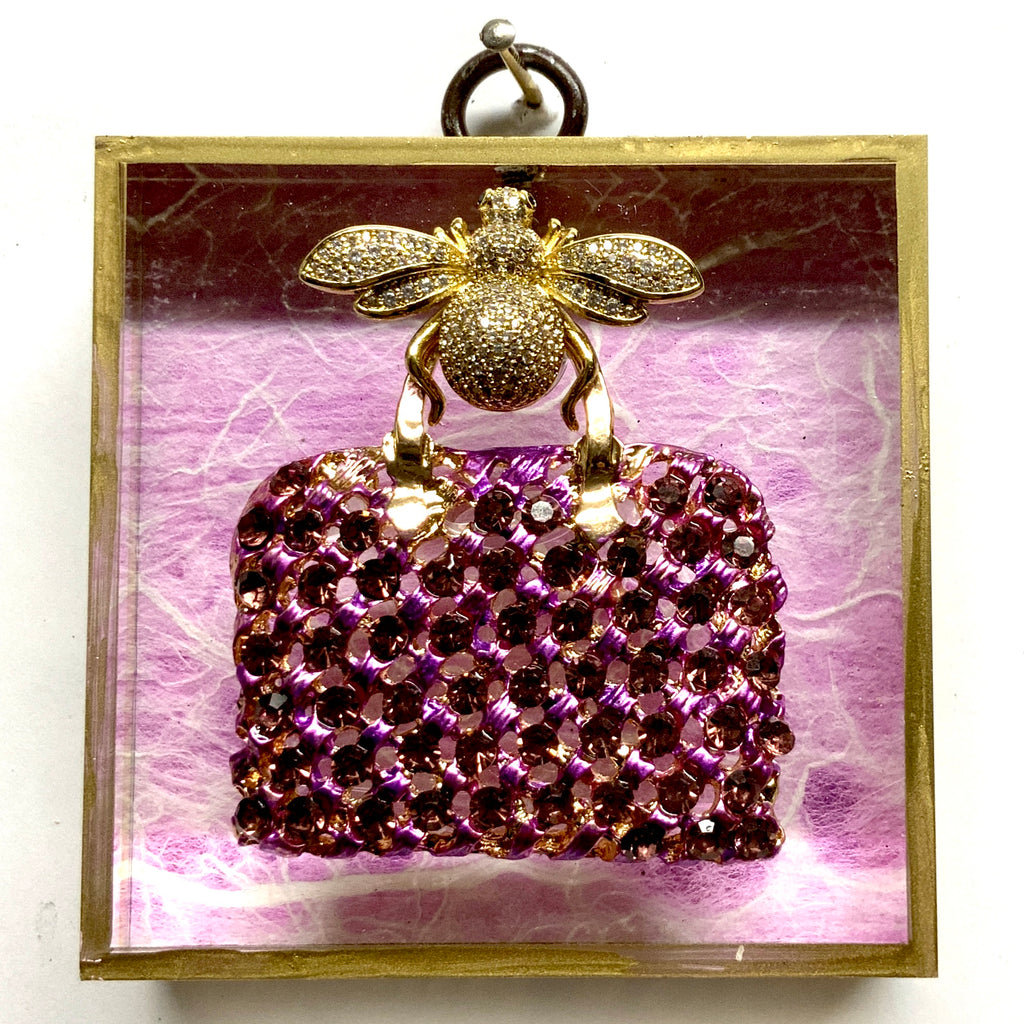 Acrylic Frame with Sparkle Bee on Handbag  (3