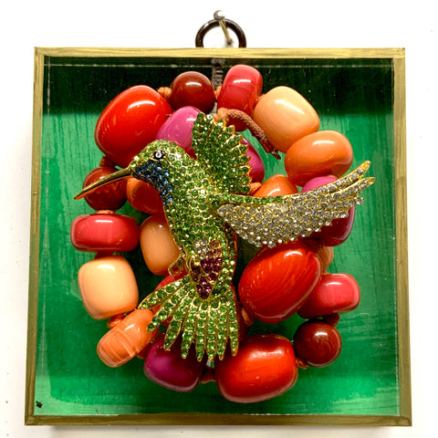 Acrylic Frame with Hummingbird on Necklace / Slight Imperfections (4