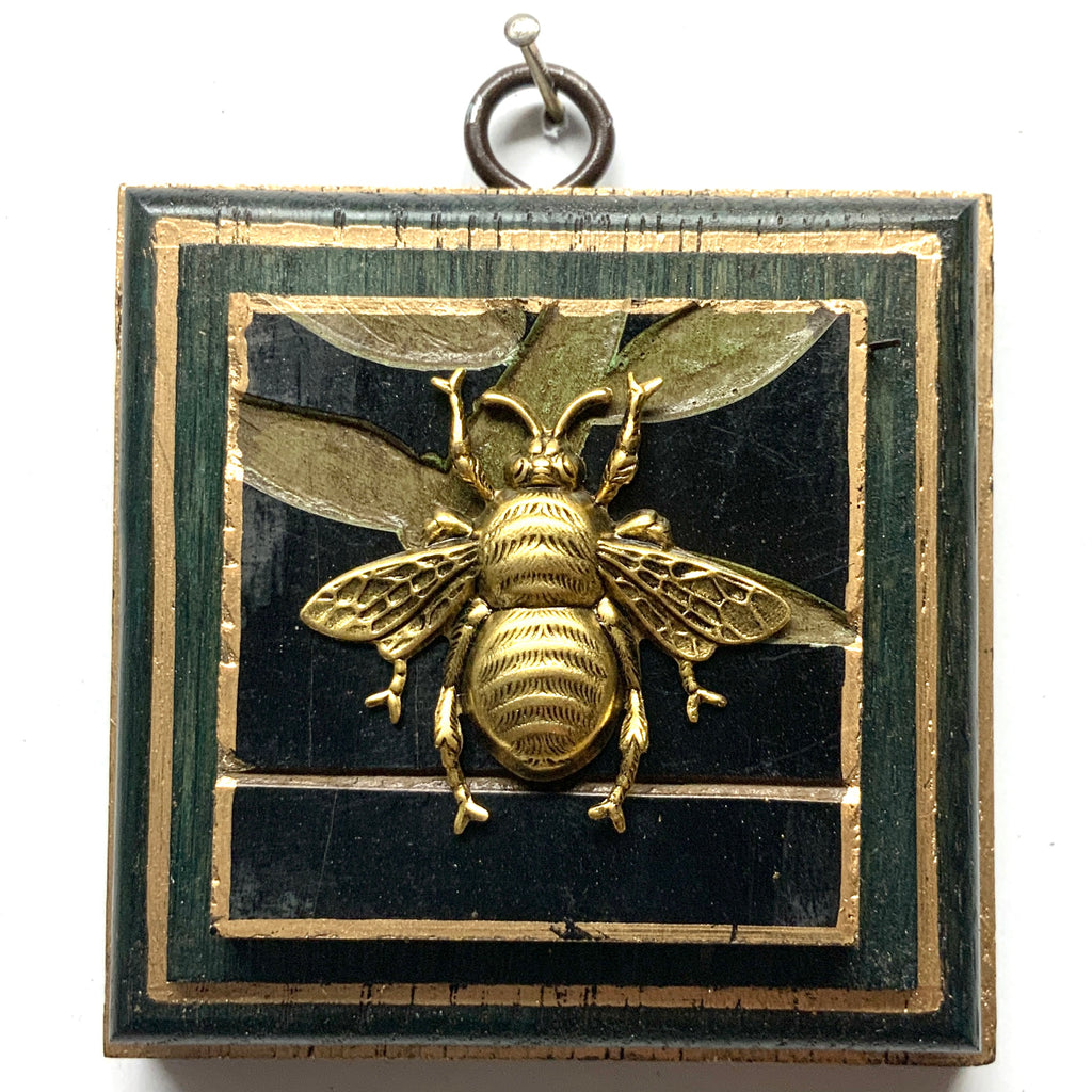 Green Waxed Frame with Grande Bee on Coromandel (3.25