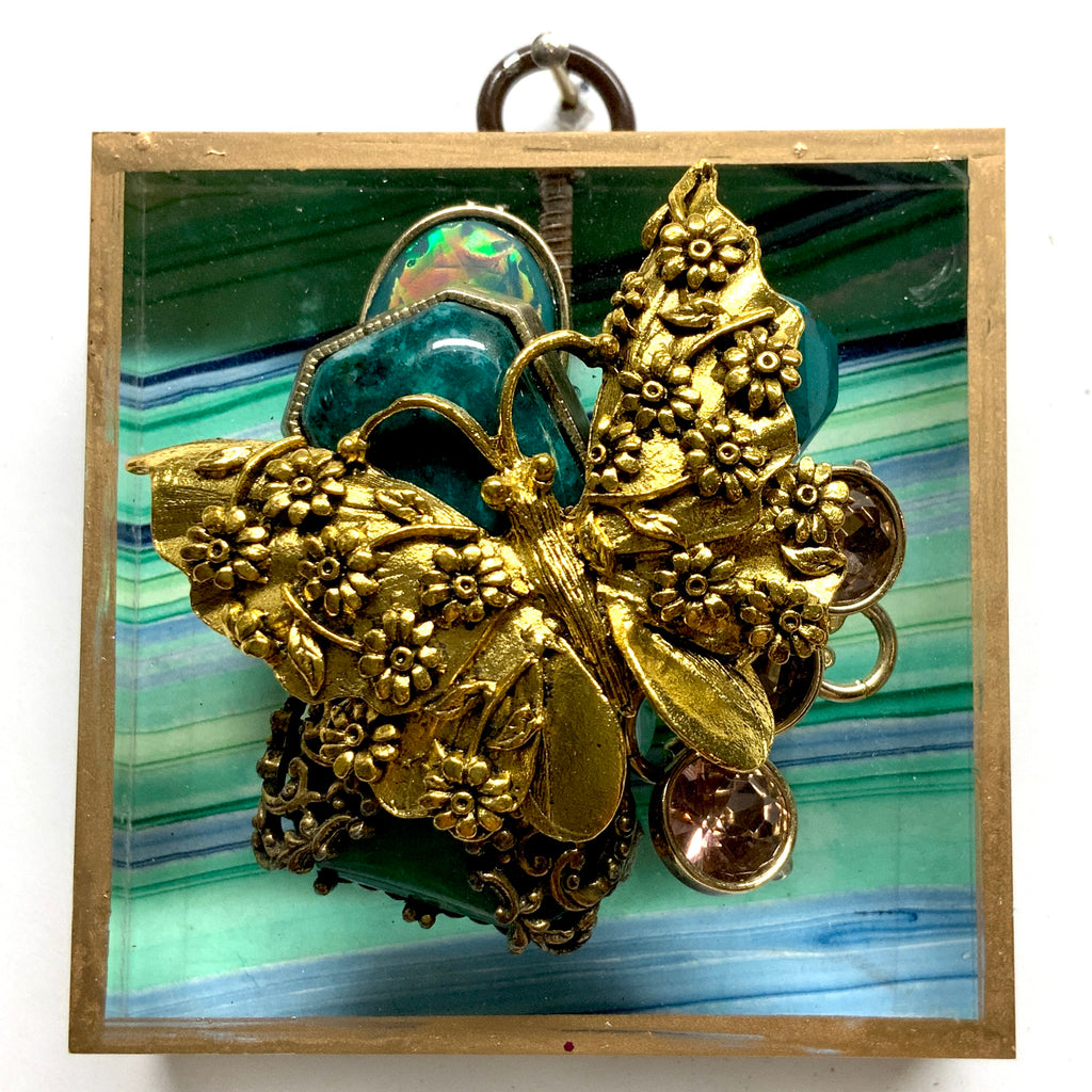 Acrylic Frame with Butterfly on Brooch / Slight Imperfections (3