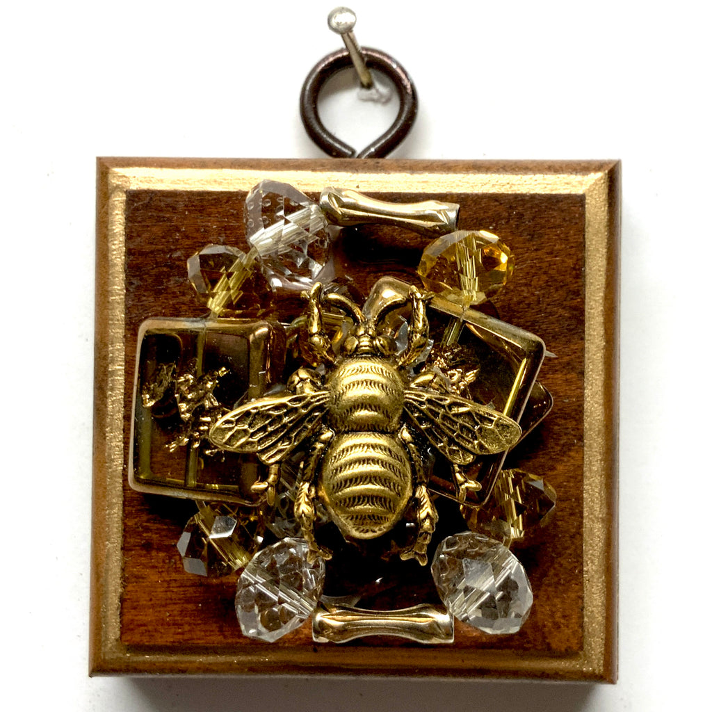Wooden Frame with Grande Bee on Necklace (2.5