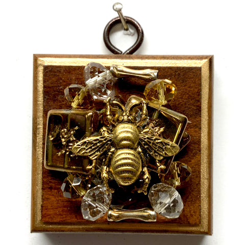 Wooden Frame with Grande Bee on Necklace (2.5