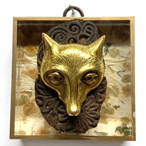 Acrylic Frame with Fox on Mulberry Paper / Slight Imperfections (3